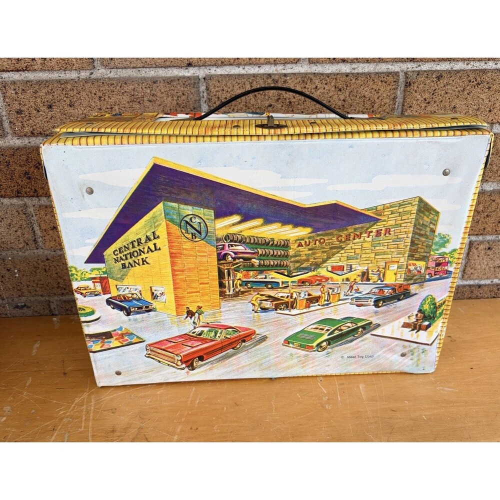 1960's Ideal Fold Out Central Bank Department Store Toy Playset Carry Case